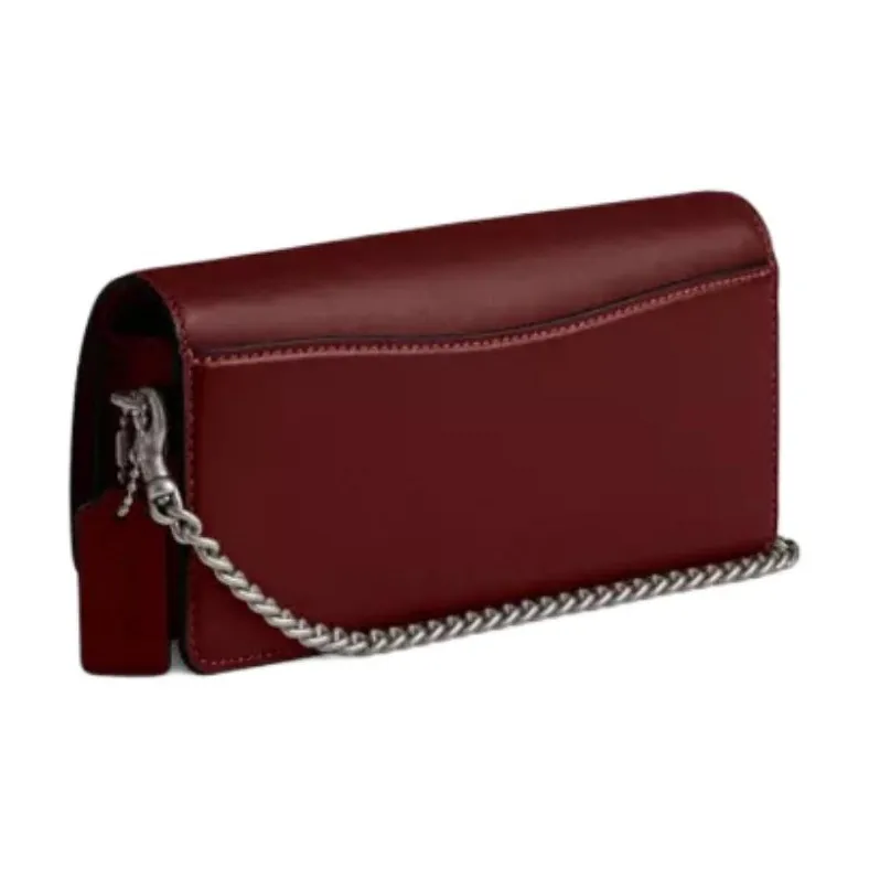 COACH Calfskin Wallet, Crossbody Bag, Shoulder Bag Trumpets Women's Burgundy-1