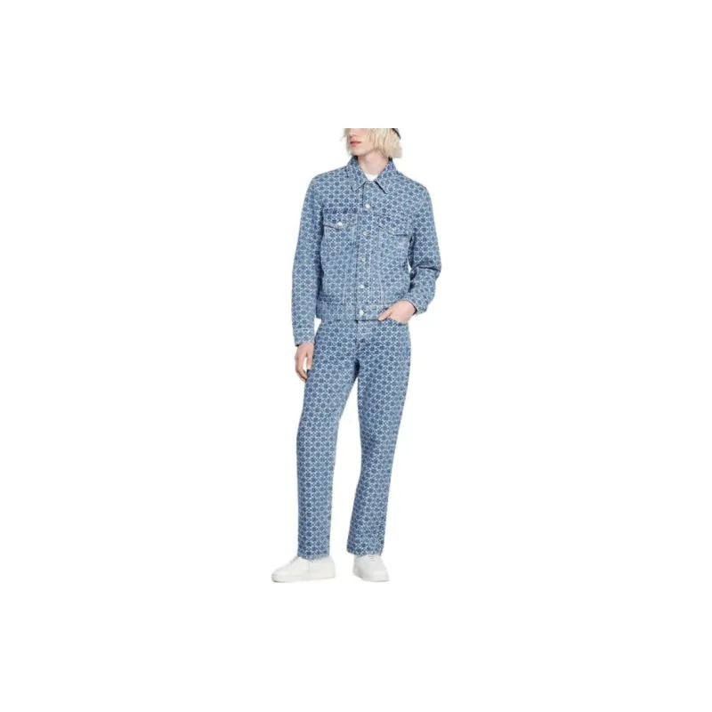 Sandro Patterned jacquard Denim Jacket-2