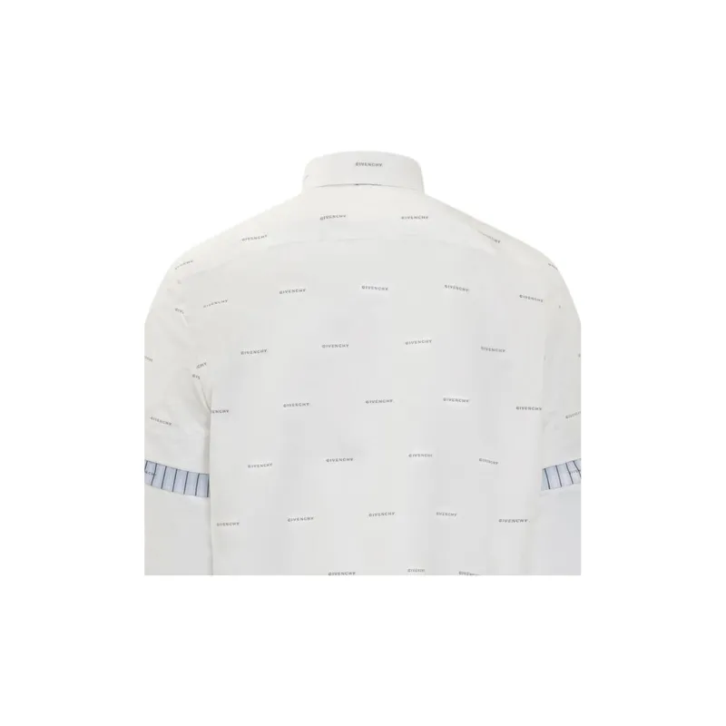 Givenchy All Over Logo Printed Double Layered Shirt-6