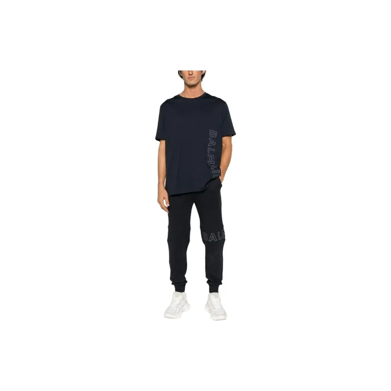 BALMAIN Logo embossed Cotton T shirt-1
