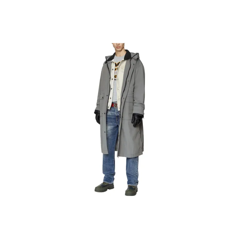 DIESEL Trench Coats Men Gray-3