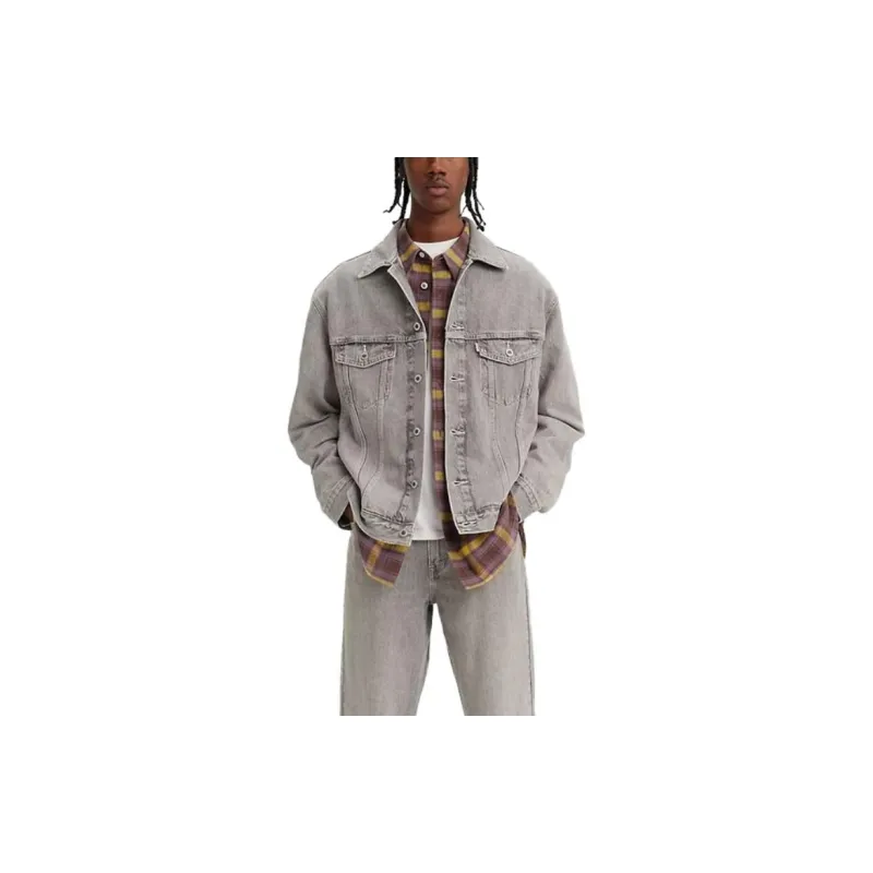 Levis Denim Jackets Men Gray-1