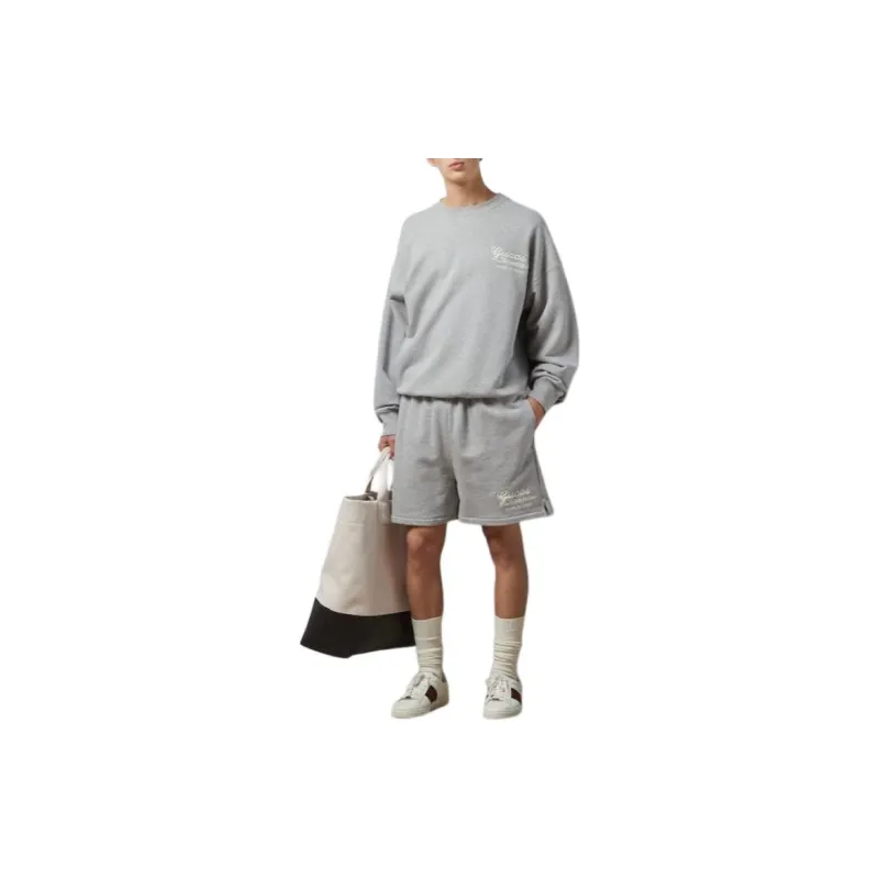 GUCCI Cotton Jersey Shorts With Embroidery Casual Shorts Men's Gray-1