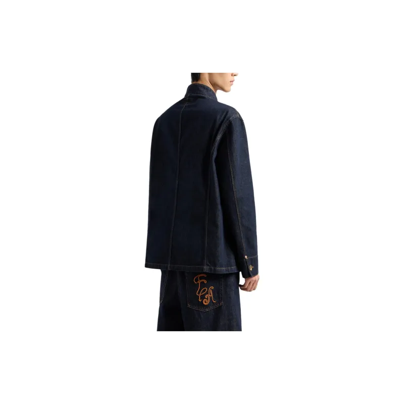 EMPORIO ARMANI Logo embroidered Denim Jacket-2