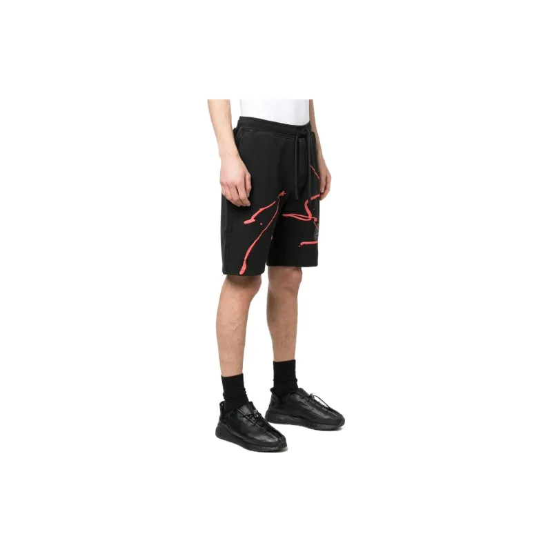 STONE ISLAND Ink Three Embroidered Fleece Shorts-2