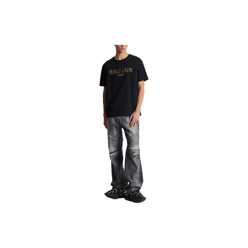 BALMAIN Vintage Logo Embroidered T Shirt-2