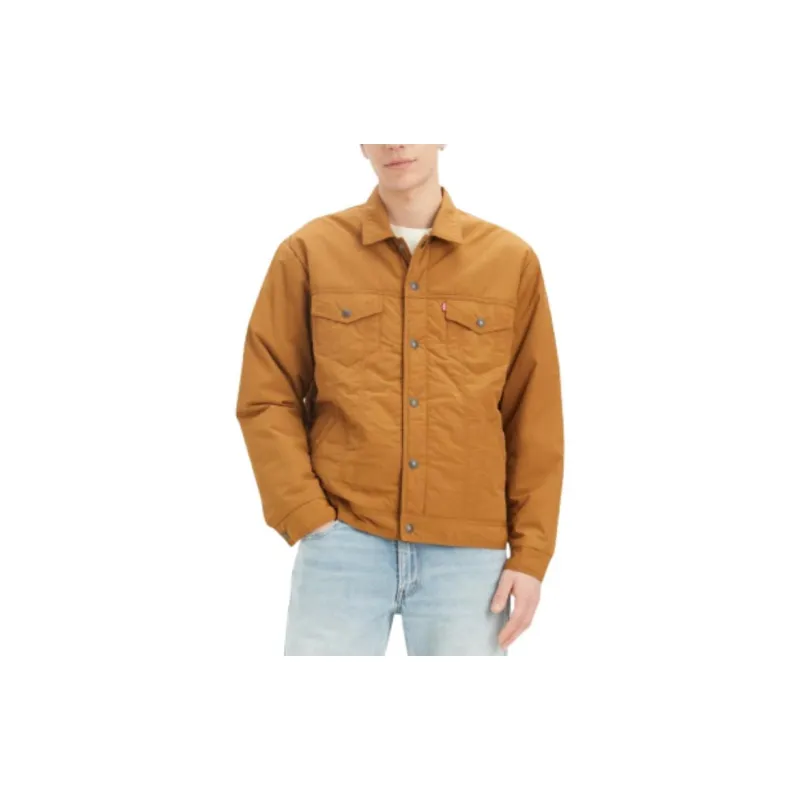 Levi’s Lightweight Puffer Trucker Jacket Jackets Coats Men's Brown-2