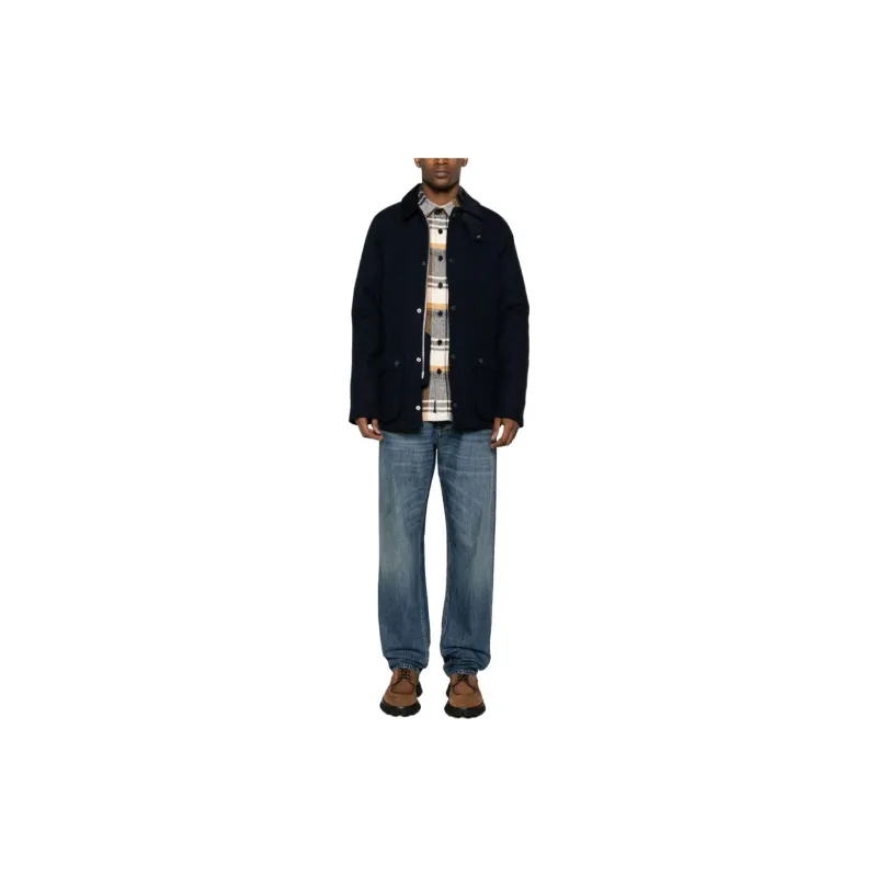 BARBOUR Corduroy-collar Brushed Wool Jacket-1