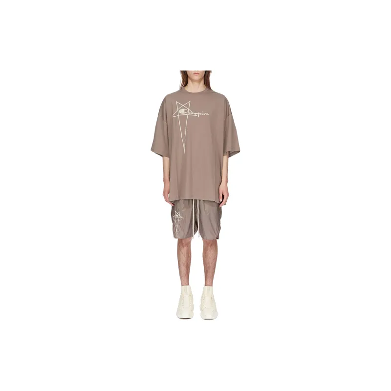 Champion X RICK OWENS Champion Co branded Edition T Shirts Men Brown-1