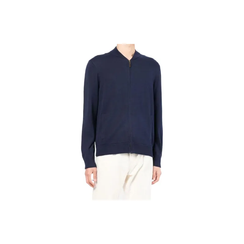 Polo Ralph Lauren Zip up Felted Wool Navy Jumper-3