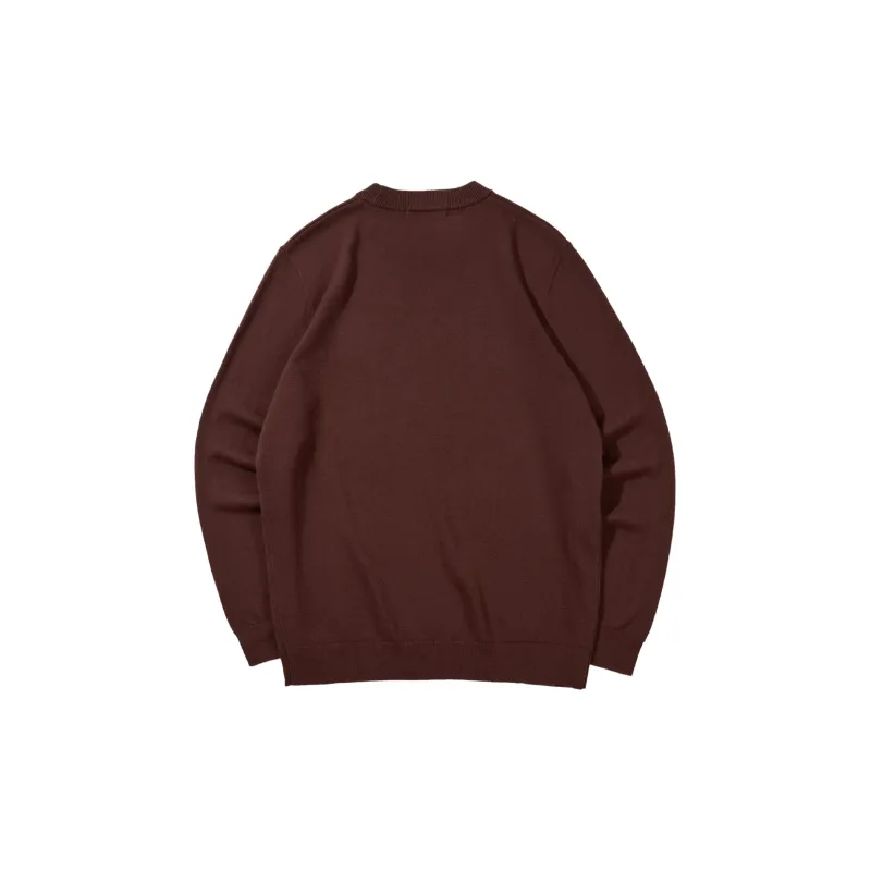HLA Full Sheep Wool Embroidered Print Comfortable Long Sleeved Knitwear Men's-9