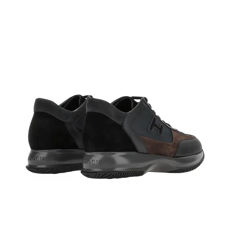 HOGAN Interactive Low Top Casual Shoes Men's Black Brown-4