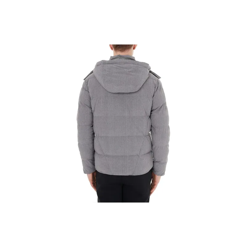EMPORIO ARMANI FW21 Solid Color Hooded Puffer Jacket Men's Light Gray-5