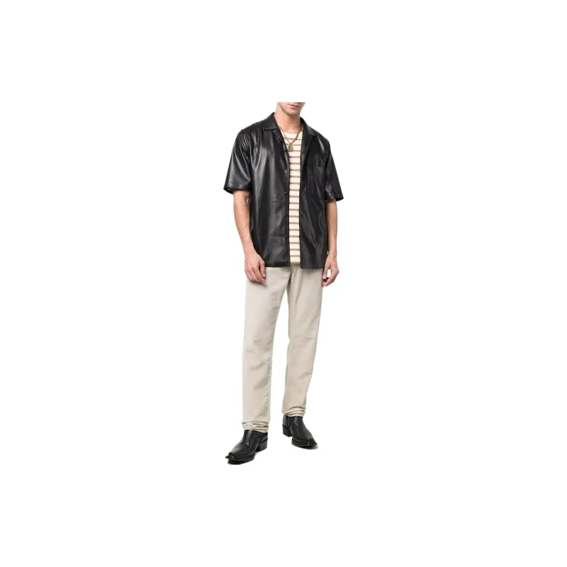 NANUSHKA Camp Faux leather Shirt-1