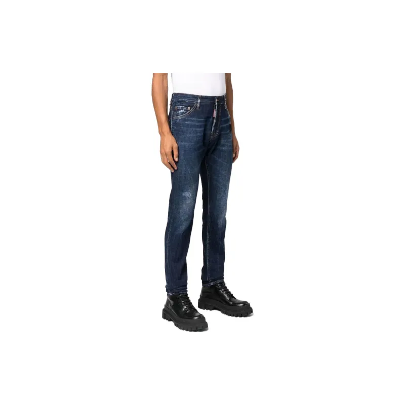 Dsquared2 Logo Patch Slim Cut Jeans-3