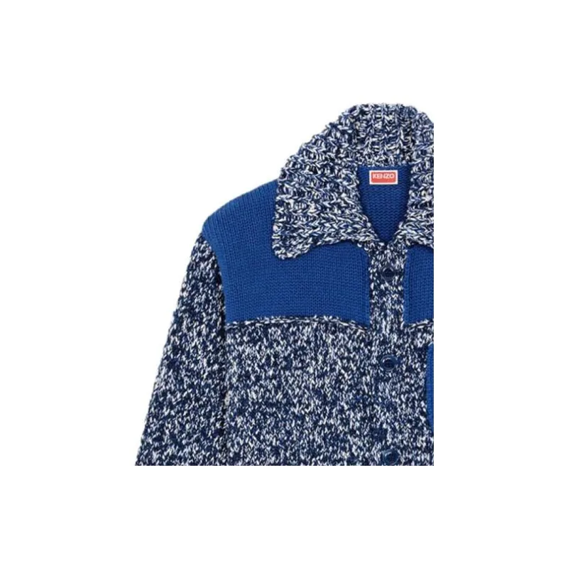 KENZO Contrast panel Knitted Cardigan-5