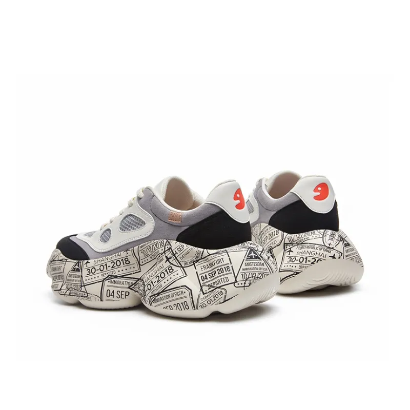 U.IN Zaluz Series Height Increasing Low Top Chunky Sneakers Women's-34