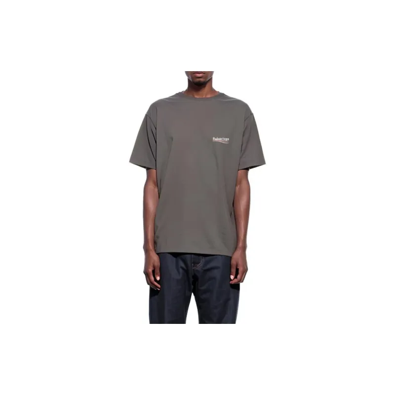 Balenciaga Political Campaign T Shirt Loose Fit Style Men's Gray-2