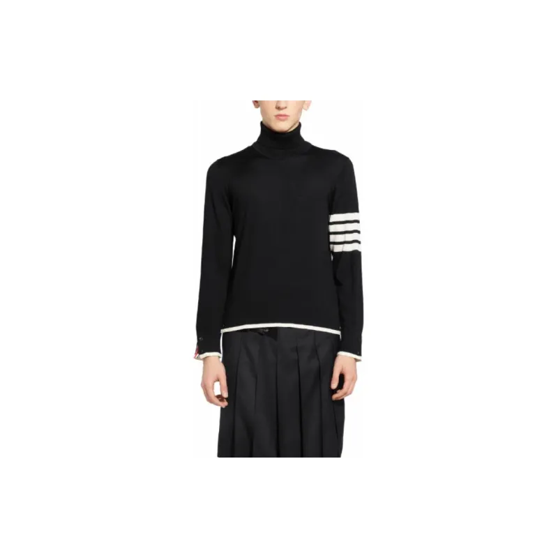 THOM BROWNE 4 Bar High Neck Knitted Jumper-2