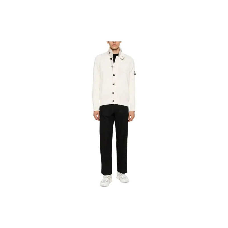 STONE ISLAND Logo Patch High Neck Cardigan-2
