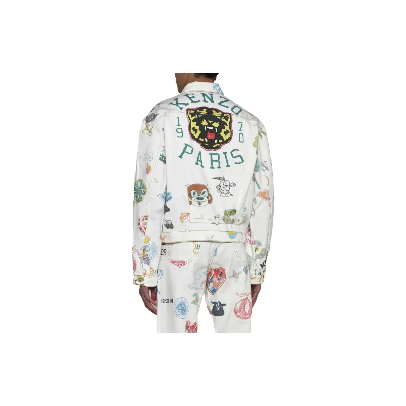 KENZO Drawn Varsity Denim Jacket-3