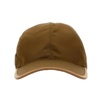PRADA Recycled Nylon Cotton Baseball Caps Men's Brown