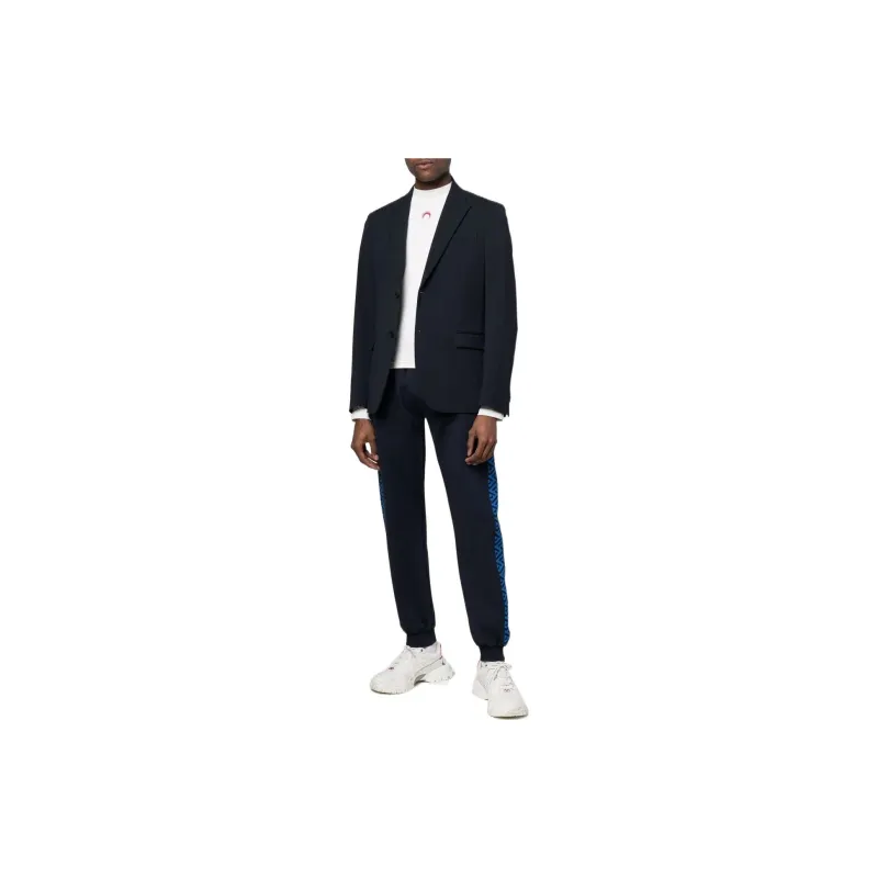 FANSIZHE VERSACE Knitted Sweatpants Men's Dark Blue-4
