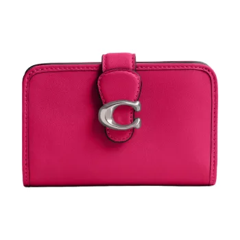 COACH Tabby Smooth Leather Wallet Medium Size Women's Dragon Fruit Red