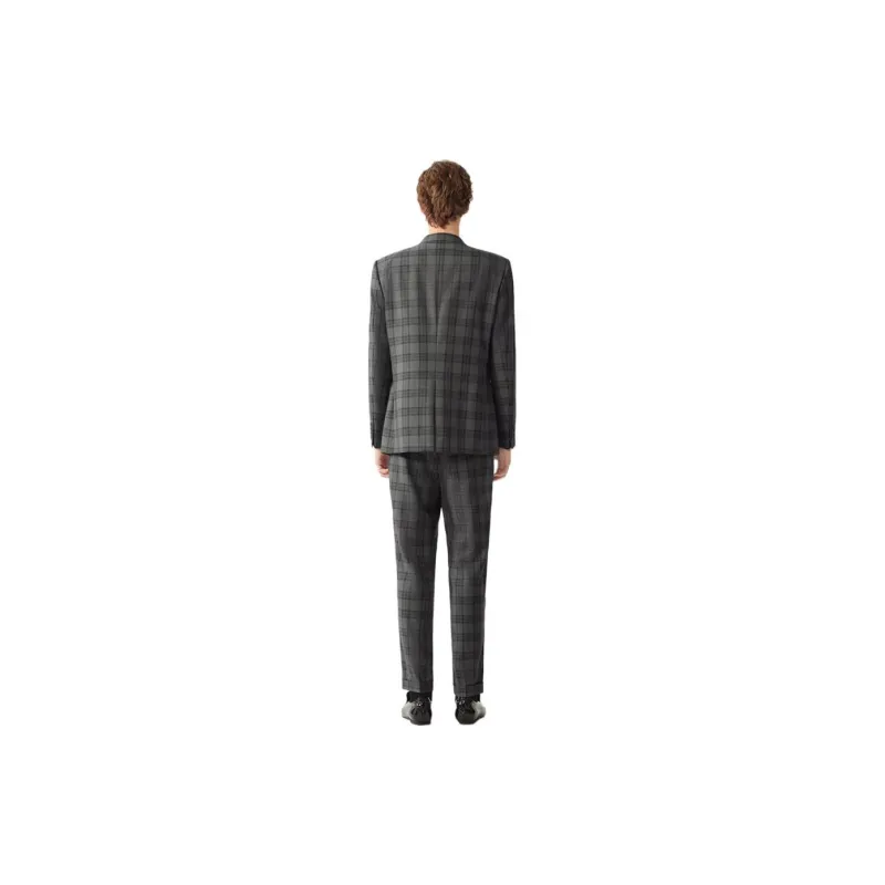 DEGAIA FW24 Suit Trouser Men's Dark Brown Plaid-1
