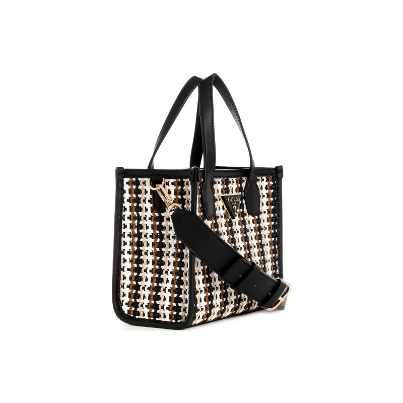 GUESS Artificial Leather Trim Tote Bag Shopping Bag Handbag Mini Women's Black-2