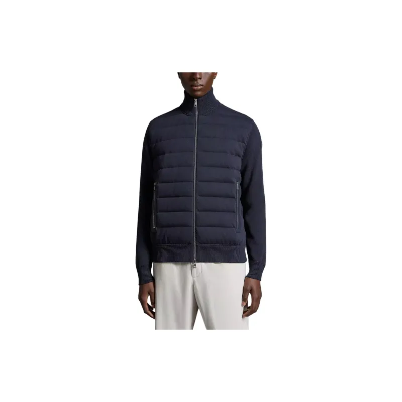 Moncler Padded Corduroy Collection SS24 Padded Cotton Zip Up Cardigan Down Jacket Men's Blue-2