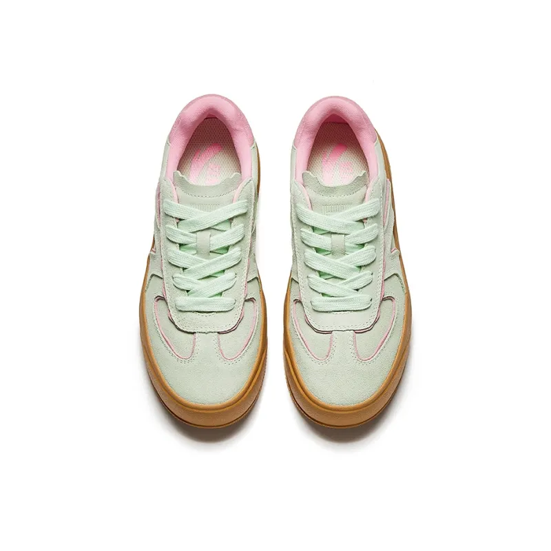 Anta Life Collection Anti-Slip Wear-Resistant Low-Top Skateboard Shoes Women's Green Pink-2