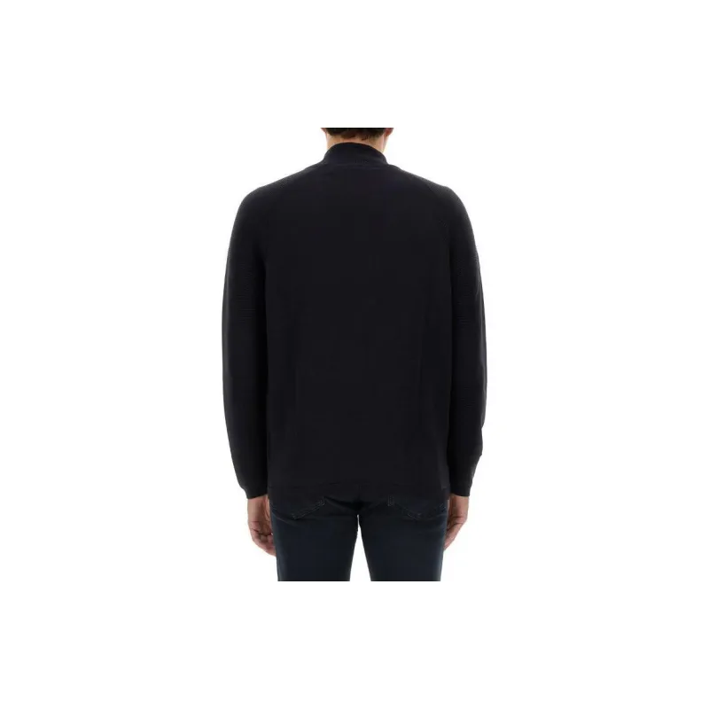 HUGO BOSS Logo Detailed Zip Neck Jumper-2