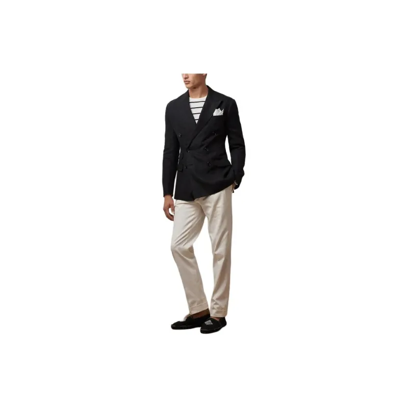 Polo Ralph Lauren Kent Hand-Tailored Linen Suit Jacket Business Suit Men's Black-1