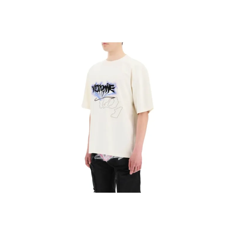 WE11DONE T Shirts Unisex Ivory White-3