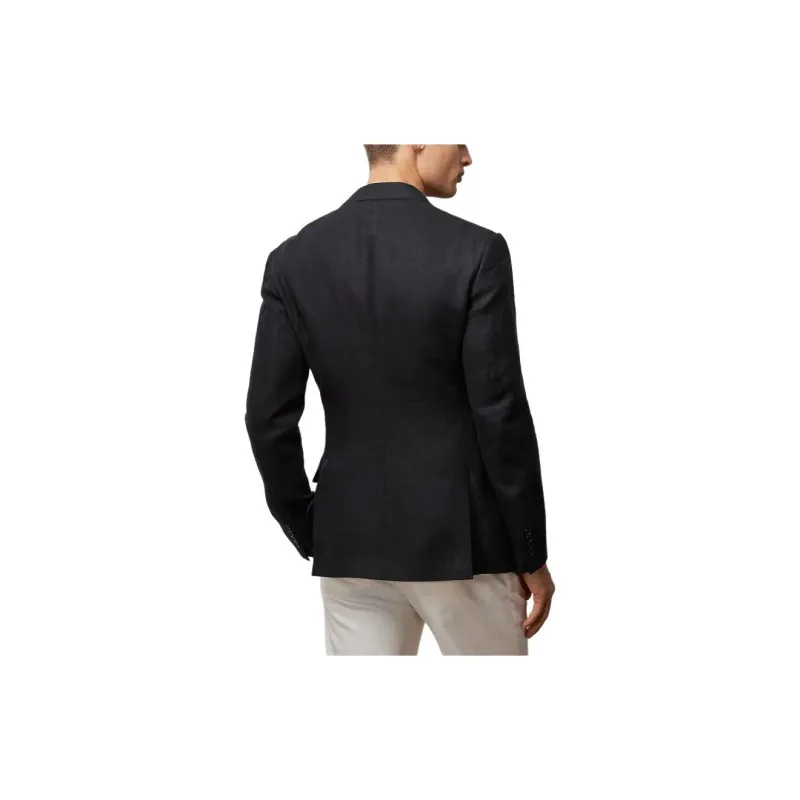 Polo Ralph Lauren Kent Hand-Tailored Linen Suit Jacket Business Suit Men's Black-3