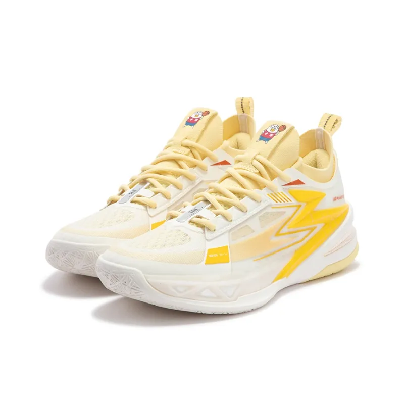 361° BIG3 5.0 Pro Basketball Shoes Men Low Top Feather White/Sunshine Yellow-2