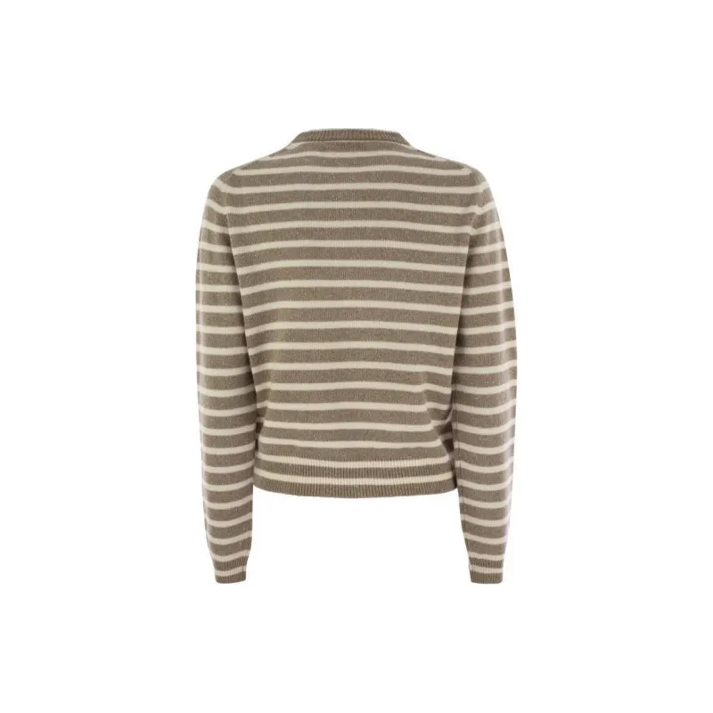 Brunello Cucinelli Striped Sequin Embellished Crewneck Jumper-1