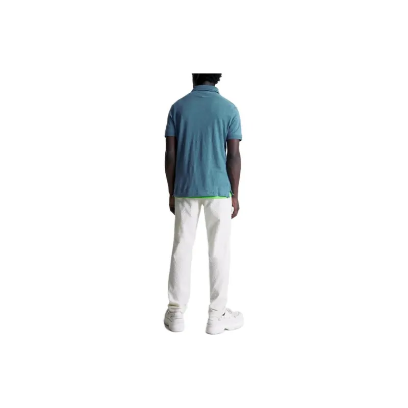 Tommy Hilfiger Logo plaque Slub Polo Shirt-2