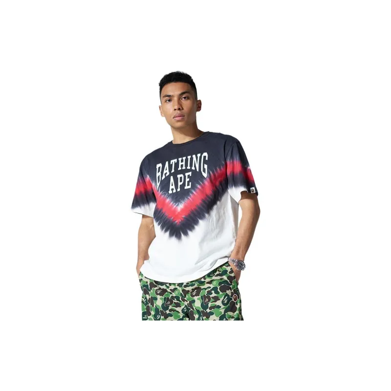 Bape Curved Logo Tie Dye Tee-4