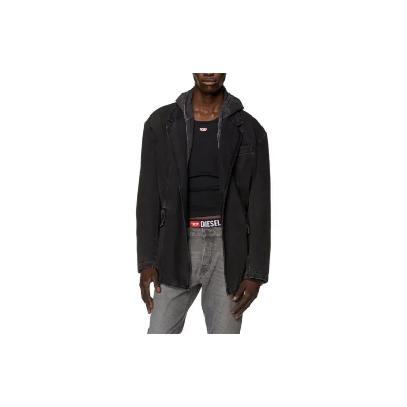 DIESEL Denim Jackets Men Black-2