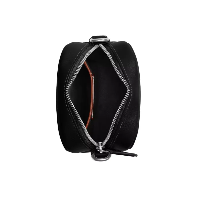 COACH Hitch Natural Grain Leather Crossbody Bag, Shoulder Bag Medium Size Men's Black-2