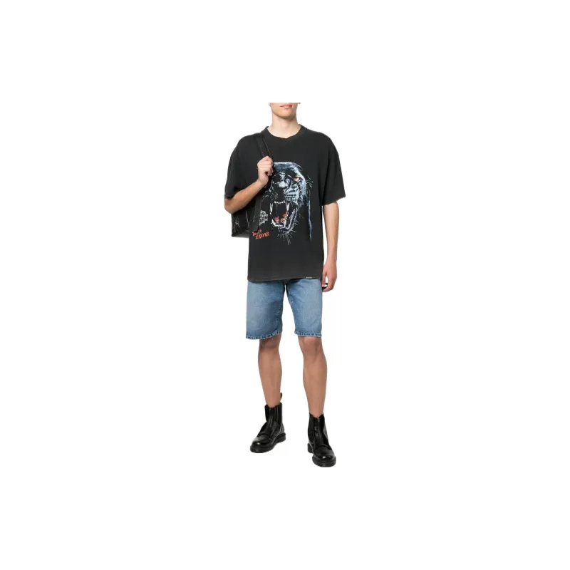 Marcelo Burlon Cross Stonewash Denim Shorts-1