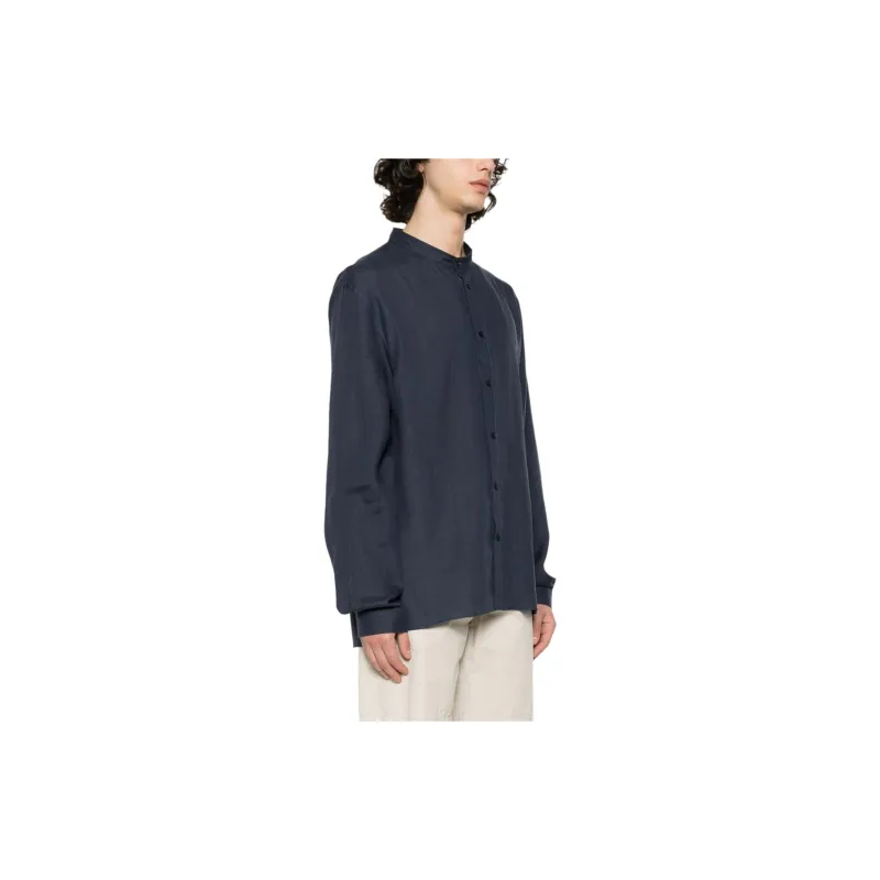 Brunello Cucinelli Band-collar Hemp Shirt-3