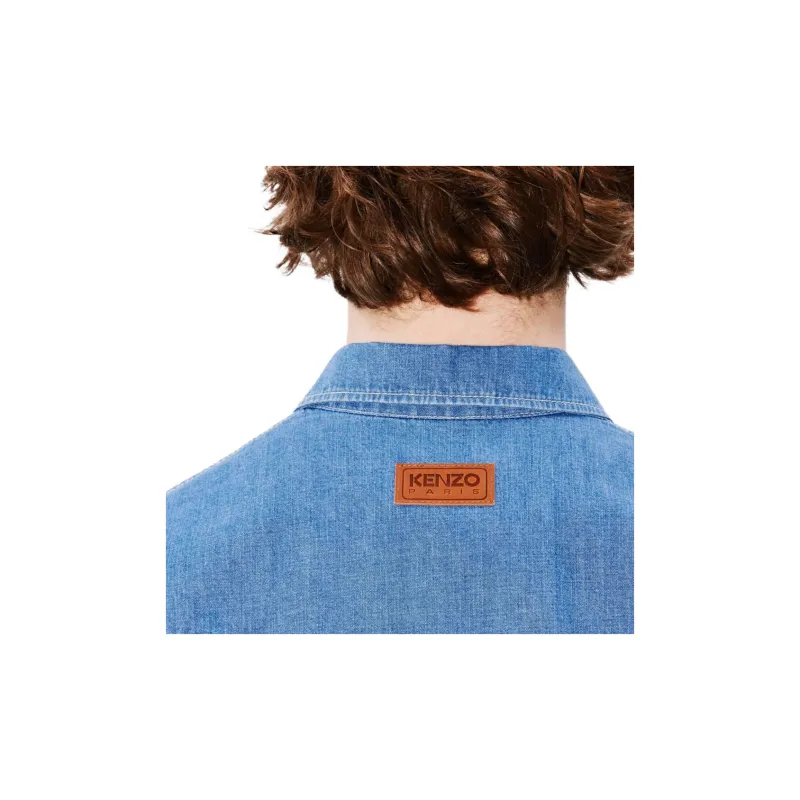 KENZO Buttoned Short Sleeved Denim Shirt-5