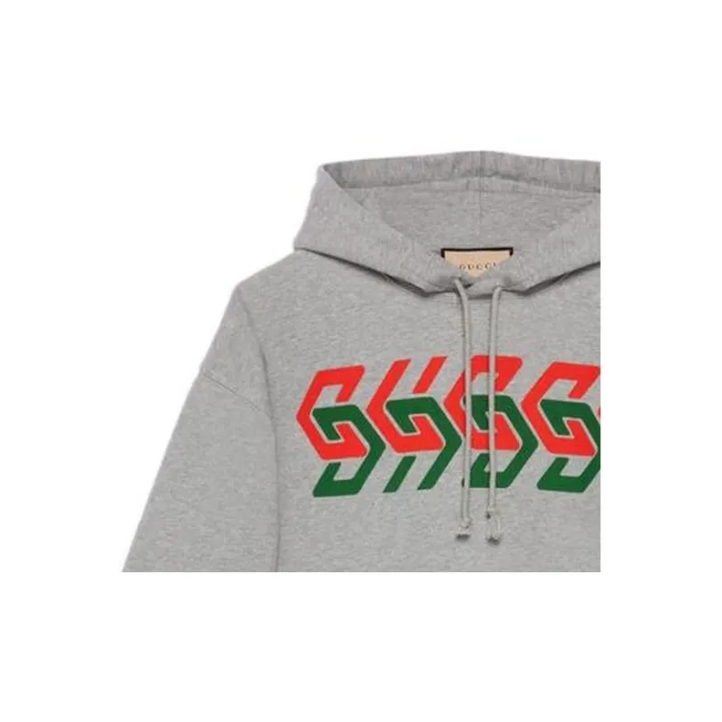 GUCCI Chain Print Hooded Sweatshirt-5