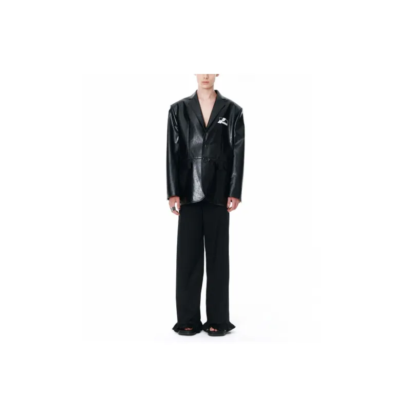 WE11DONE Leather Jackets Unisex Black-2