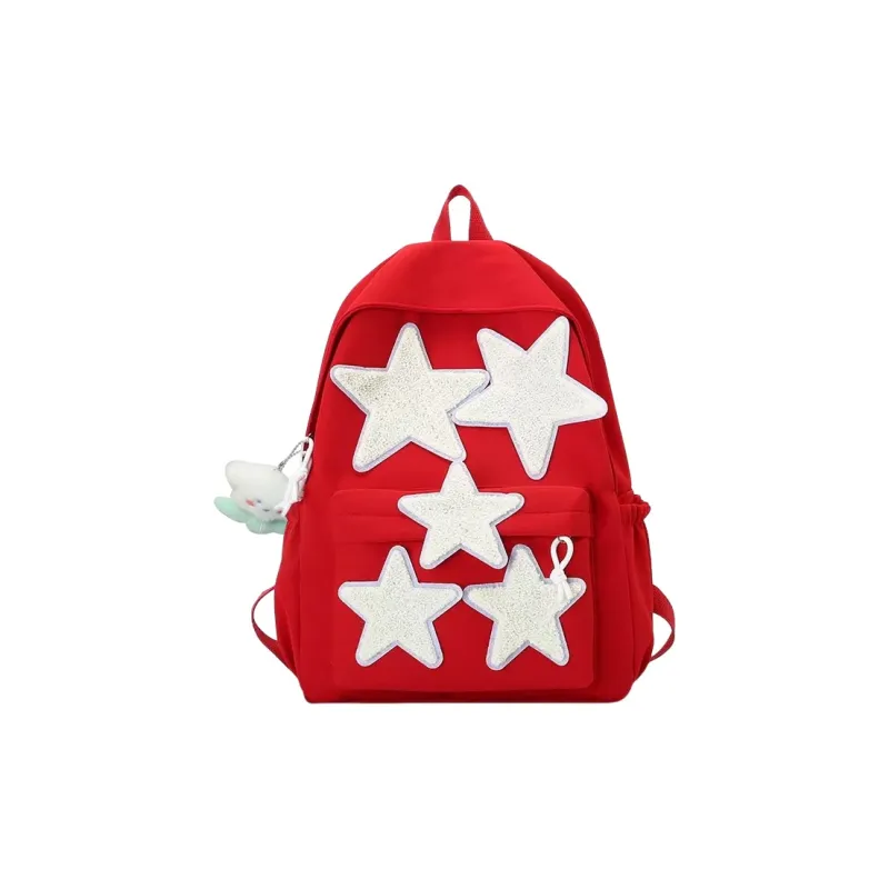 JANE KLAIN Canvas Backpack Large Size Women's Pink/Blue/Red-8