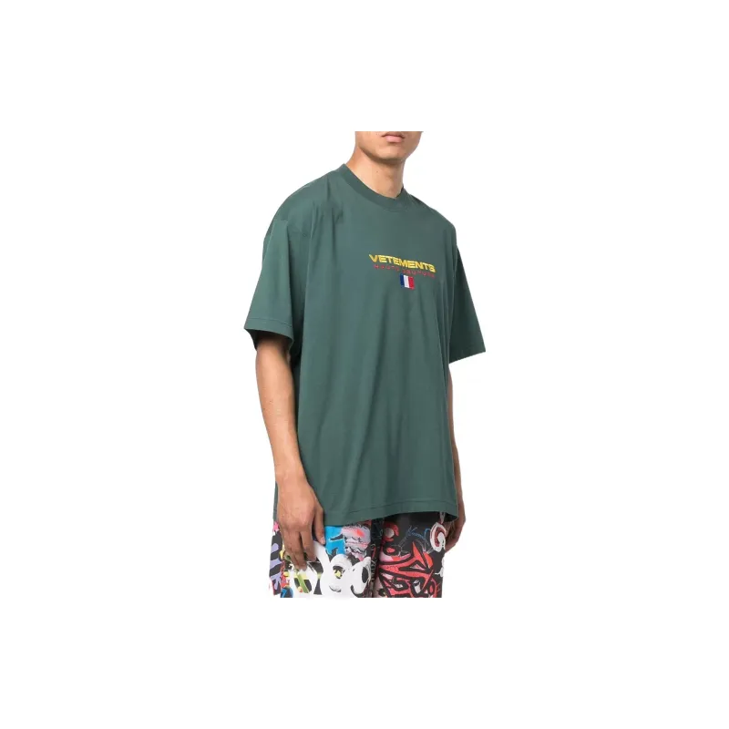 Vetements T-Shirts Men Green-3