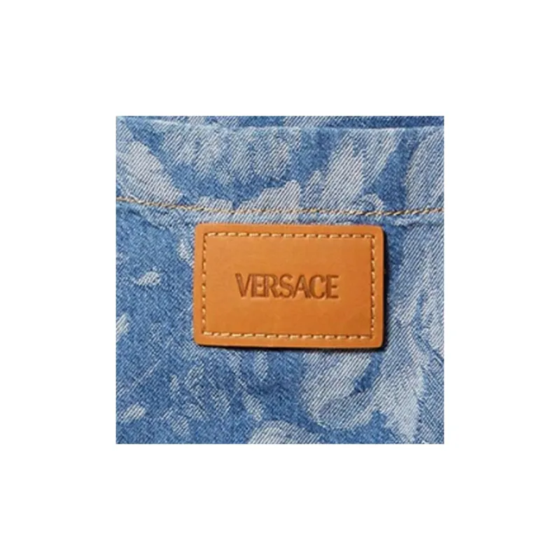 VERSACE Barocco Silhouette Denim Shirt-5